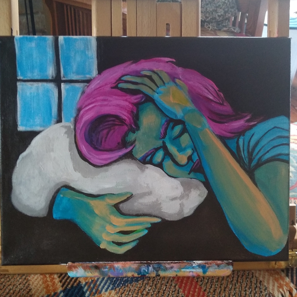 Painting original acrylic paint art on canvas